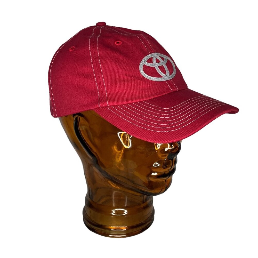 Toyota Adult Unisex OSFA Red Adjustable Back‎ 100% Cotton Twill Baseball Hat Cap